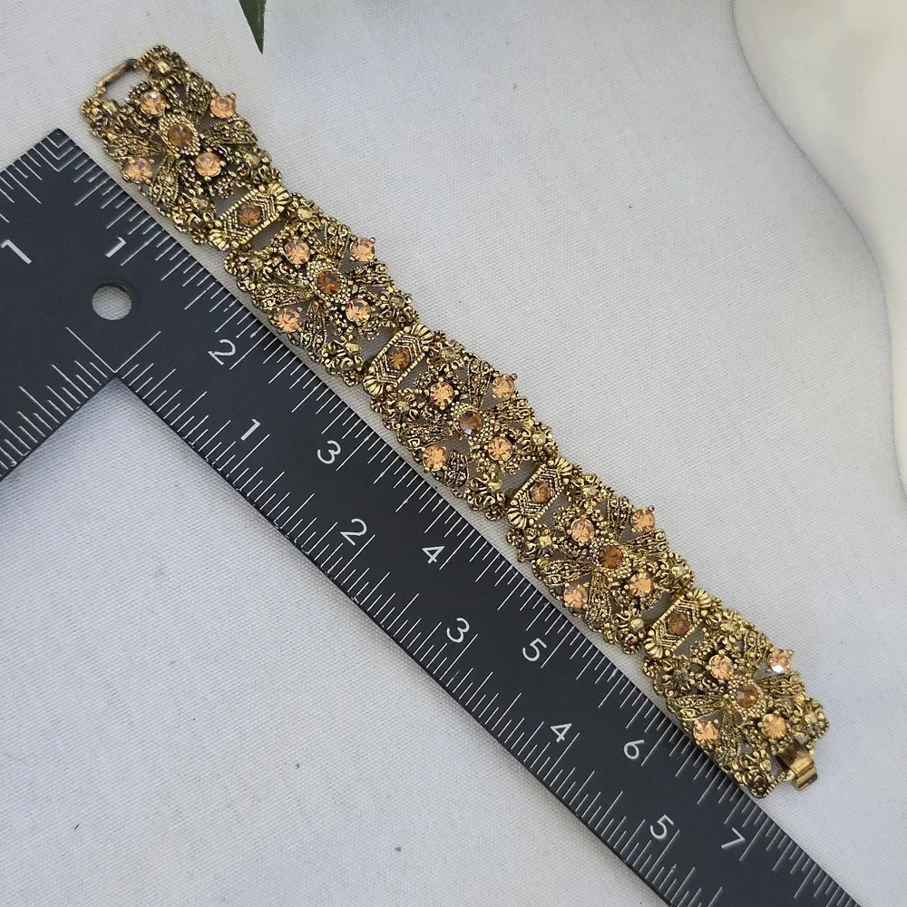 Vintage Gold Ornate Juliana Style Bracelet